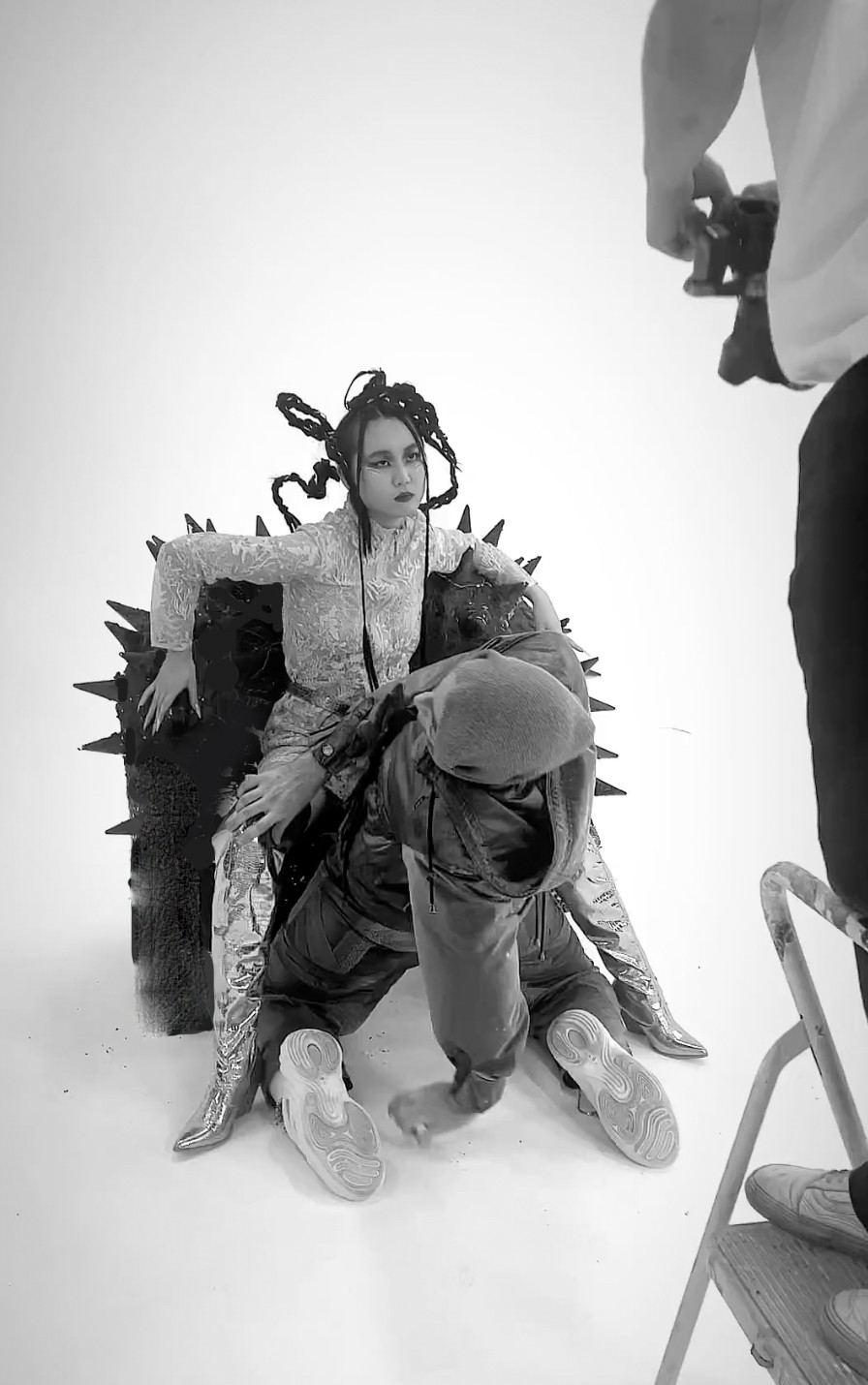 Side profile portrait of a woman